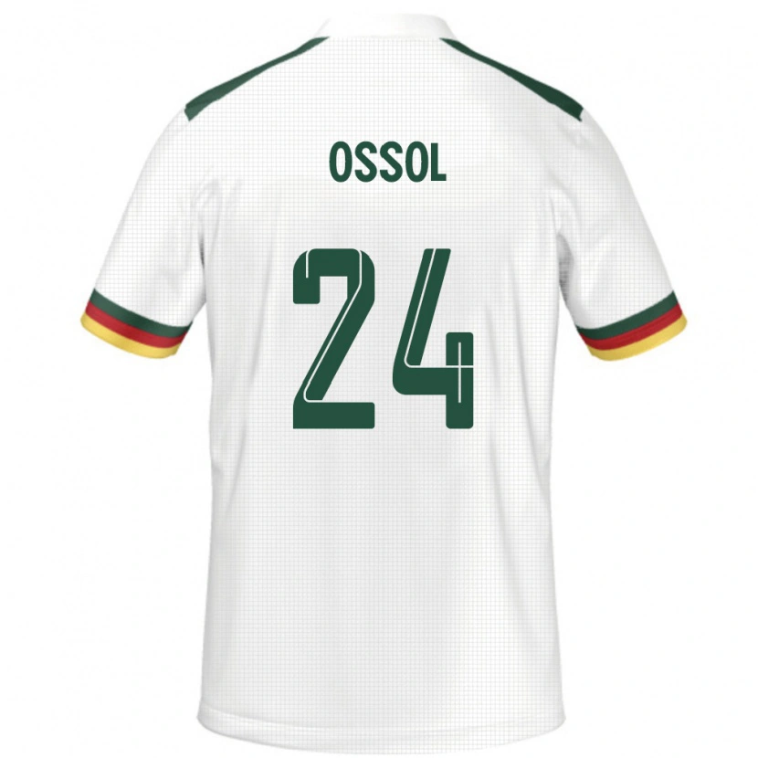 Danxen Mujer Camiseta Camerún Kevine Ossol #24 Blanco 2ª Equipación 24-26 La Camisa México