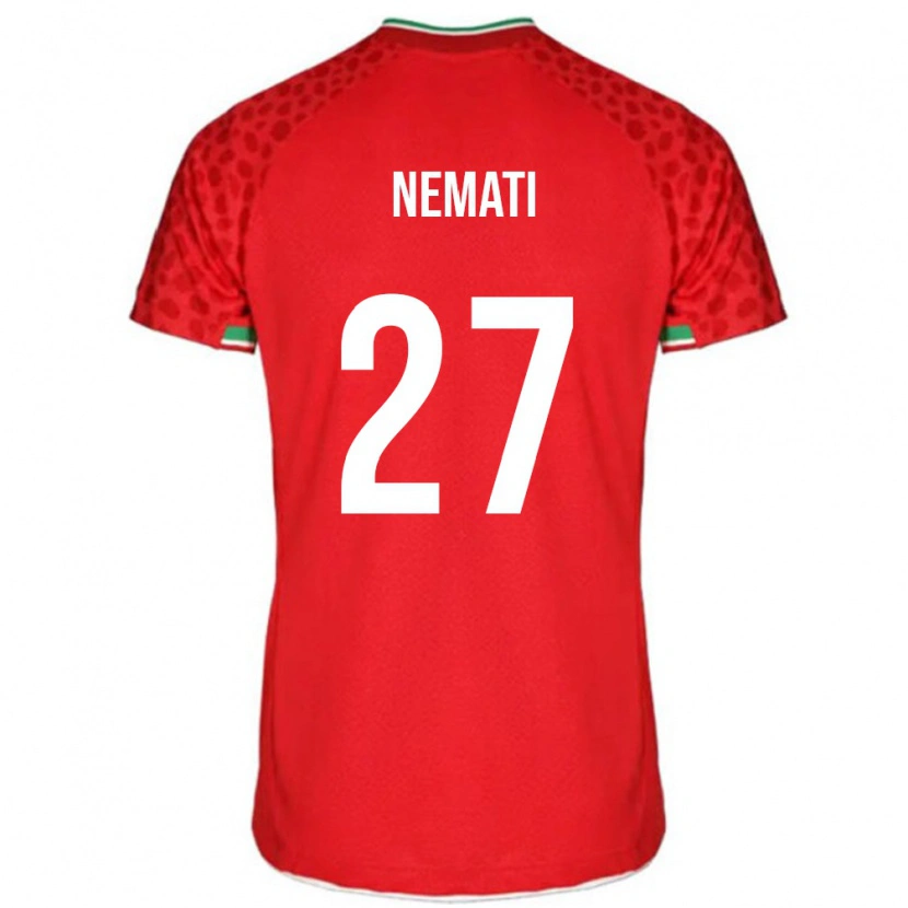 Danxen Mujer Camiseta Irán Ali Nemati #27 Rojo 2ª Equipación 24-26 La Camisa México