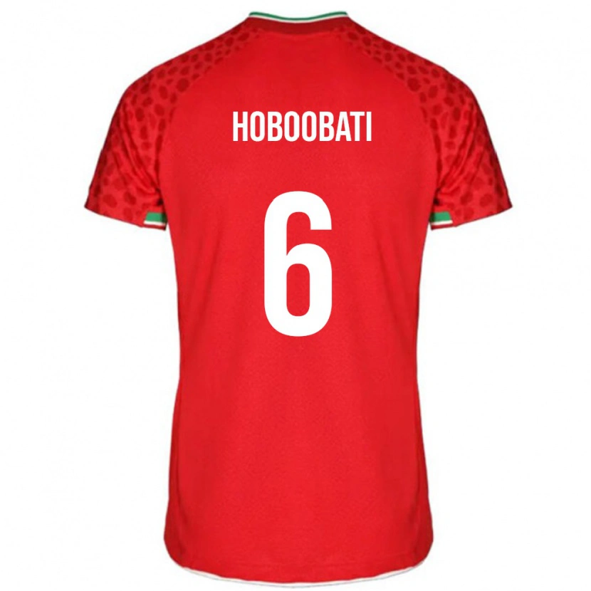 Danxen Mujer Camiseta Irán Samir Hoboobati #6 Rojo 2ª Equipación 24-26 La Camisa México