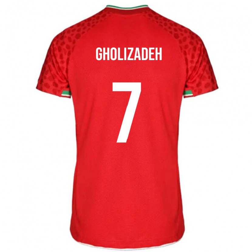 Danxen Mujer Camiseta Irán Esmaeil Gholizadeh #7 Rojo 2ª Equipación 24-26 La Camisa México