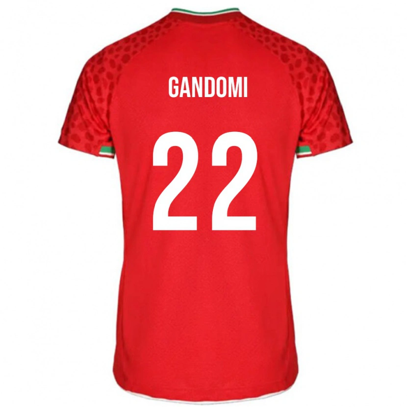 Danxen Mujer Camiseta Irán Mohammad Gandomi #22 Rojo 2ª Equipación 24-26 La Camisa México