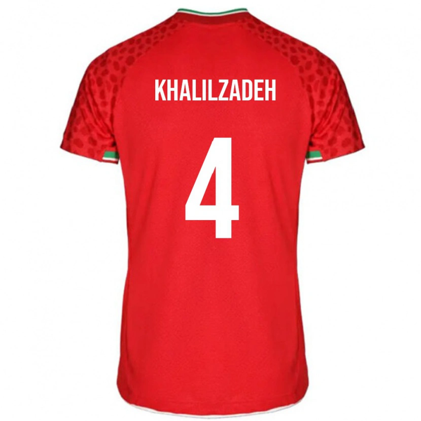 Danxen Mujer Camiseta Irán Shojae Khalilzadeh #4 Rojo 2ª Equipación 24-26 La Camisa México