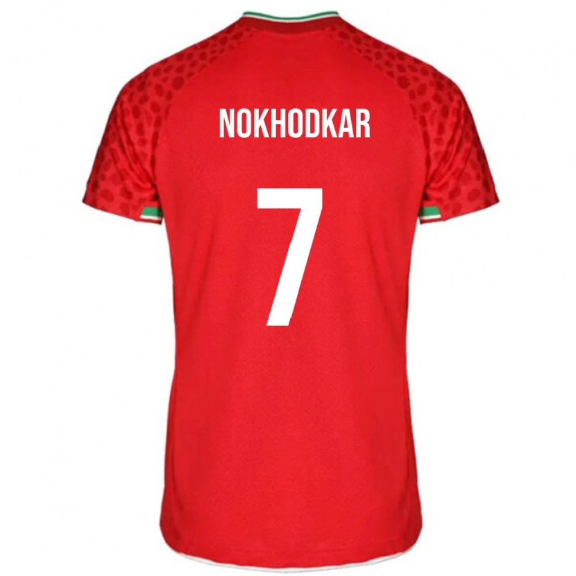 Danxen Mujer Camiseta Irán Hossein Nokhodkar #7 Rojo 2ª Equipación 24-26 La Camisa México