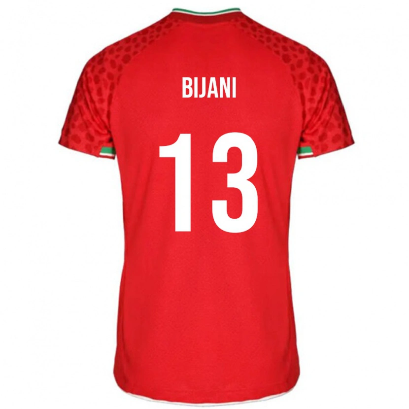 Danxen Mujer Camiseta Irán Hossein Bijani #13 Rojo 2ª Equipación 24-26 La Camisa México