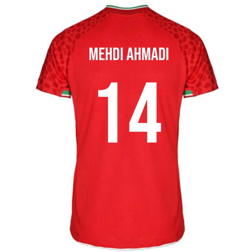 Danxen Mujer Camiseta Irán Mohammad Mehdi Ahmadi #14 Rojo 2ª Equipación 24-26 La Camisa México