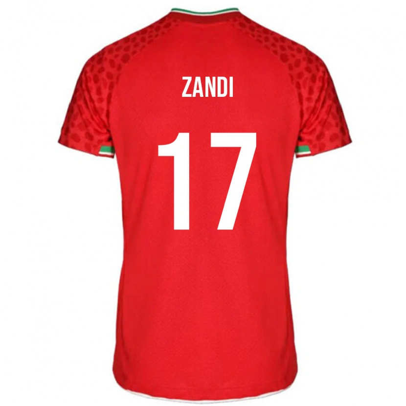 Danxen Mujer Camiseta Irán Negin Zandi #17 Rojo 2ª Equipación 24-26 La Camisa México