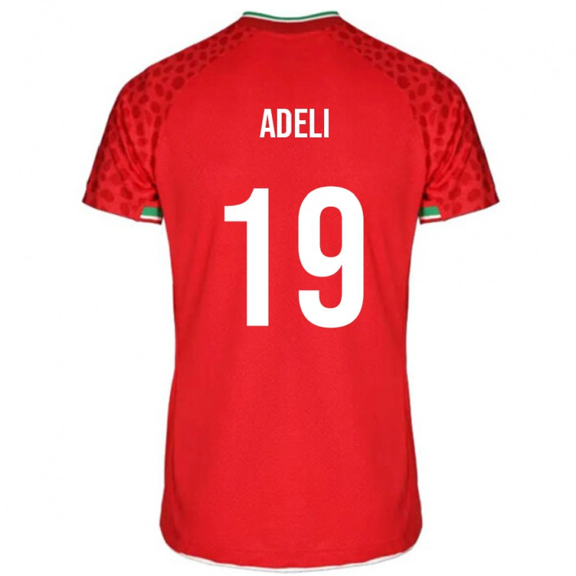 Danxen Mujer Camiseta Irán Fatemeh Adeli #19 Rojo 2ª Equipación 24-26 La Camisa México