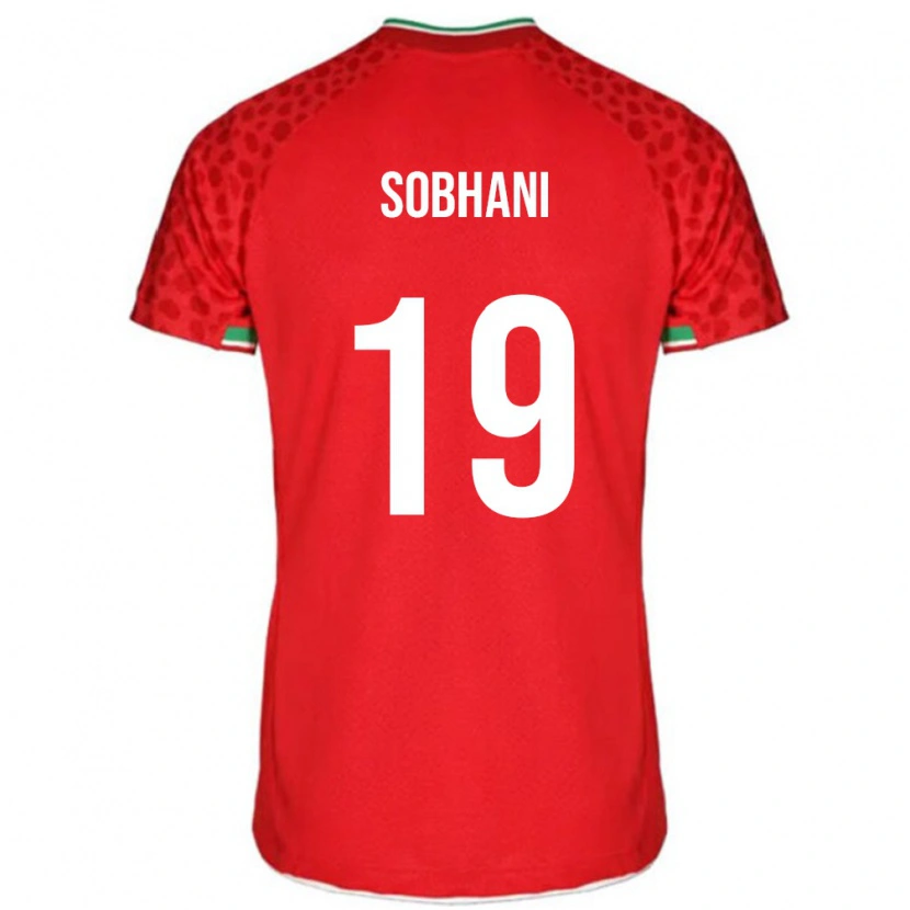 Danxen Mujer Camiseta Irán Ali Sobhani #19 Rojo 2ª Equipación 24-26 La Camisa México