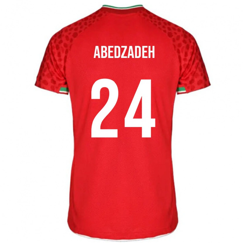 Danxen Mujer Camiseta Irán Amir Abedzadeh #24 Rojo 2ª Equipación 24-26 La Camisa México