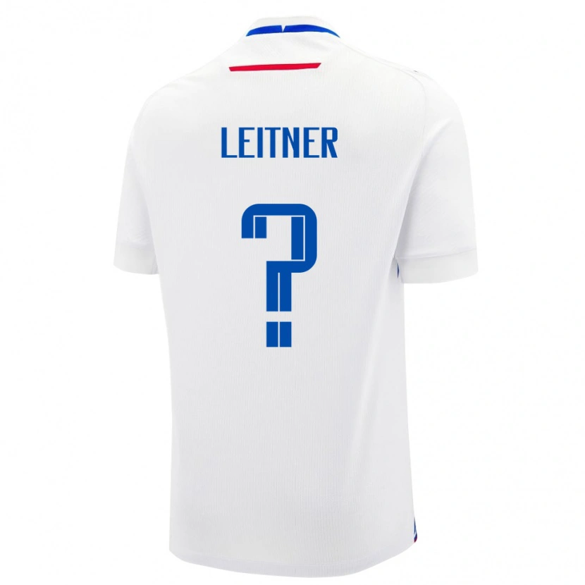 Danxen Mujer Camiseta Eslovaquia Patrik Leitner #0 Blanco 2ª Equipación 24-26 La Camisa México