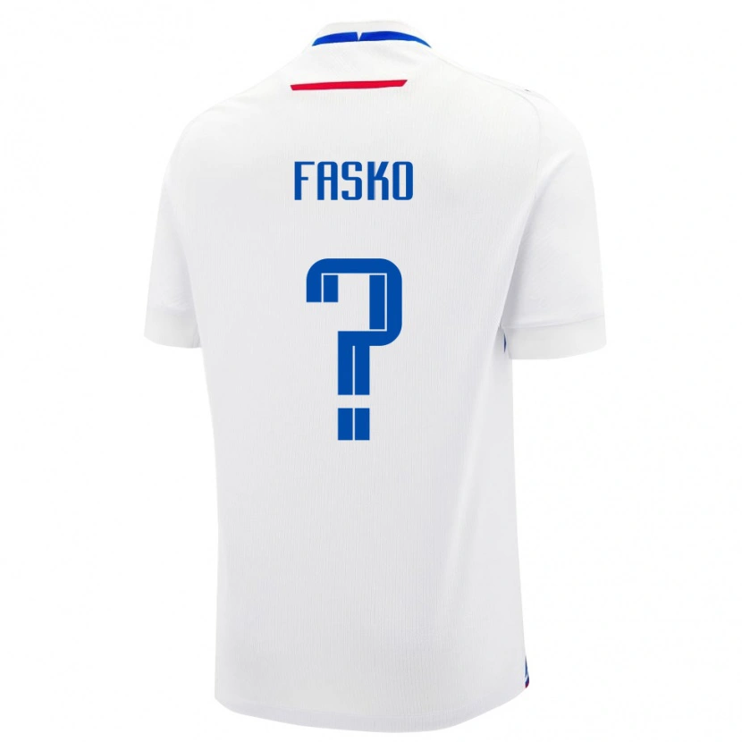 Danxen Mujer Camiseta Eslovaquia Simon Fasko #0 Blanco 2ª Equipación 24-26 La Camisa México