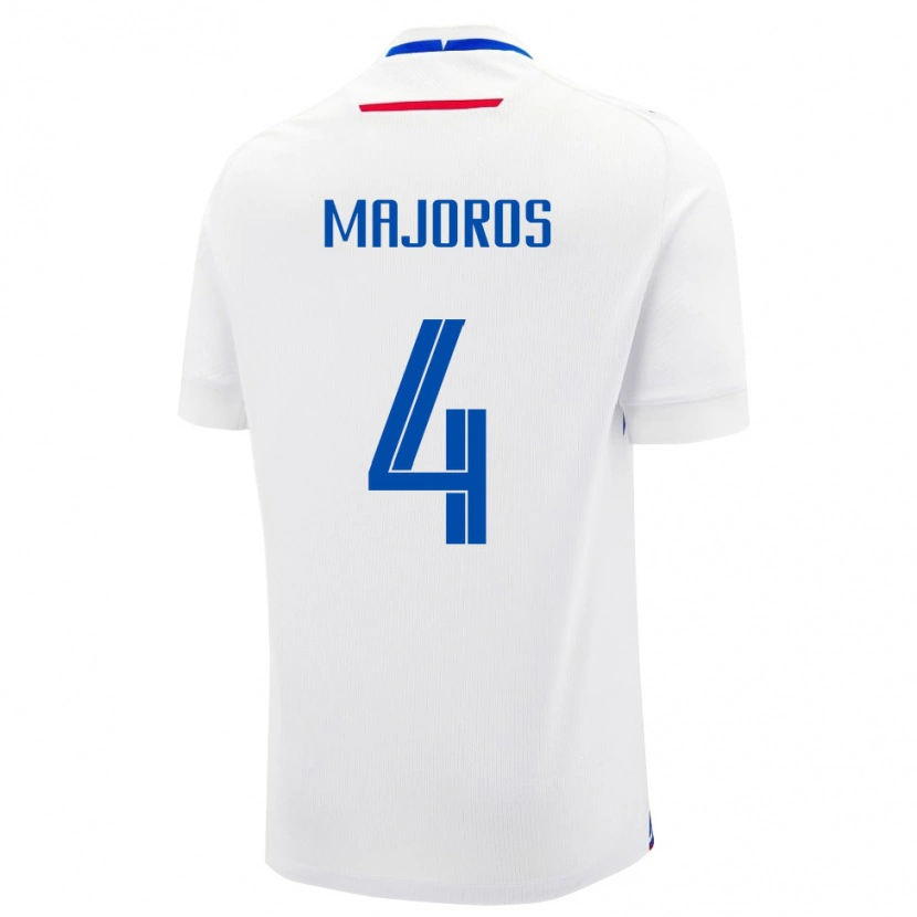 Danxen Mujer Camiseta Eslovaquia Daniel Majoros #4 Blanco 2ª Equipación 24-26 La Camisa México
