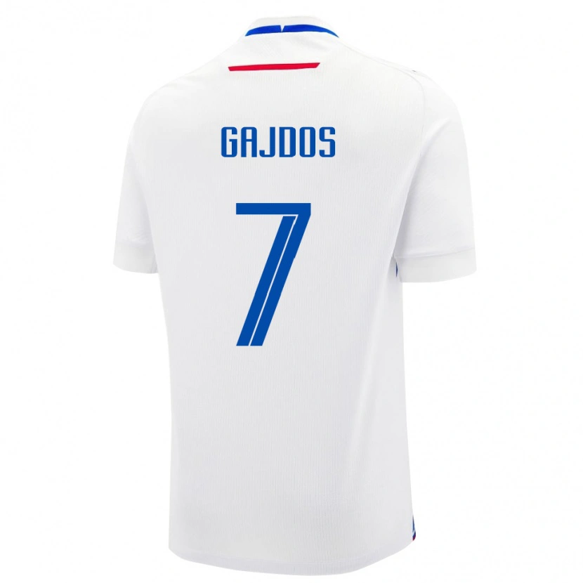 Danxen Mujer Camiseta Eslovaquia Artur Gajdos #7 Blanco 2ª Equipación 24-26 La Camisa México