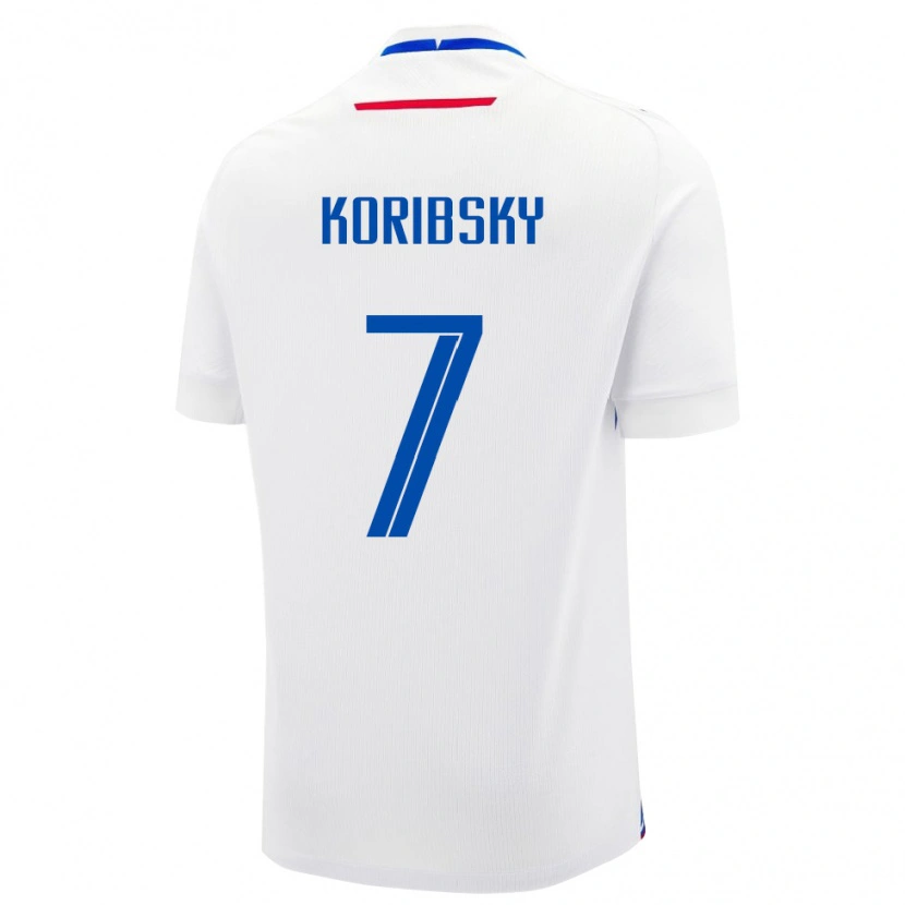 Danxen Mujer Camiseta Eslovaquia Simon Koribsky #7 Blanco 2ª Equipación 24-26 La Camisa México