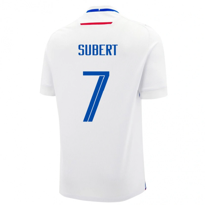 Danxen Mujer Camiseta Eslovaquia Alex Subert #7 Blanco 2ª Equipación 24-26 La Camisa México