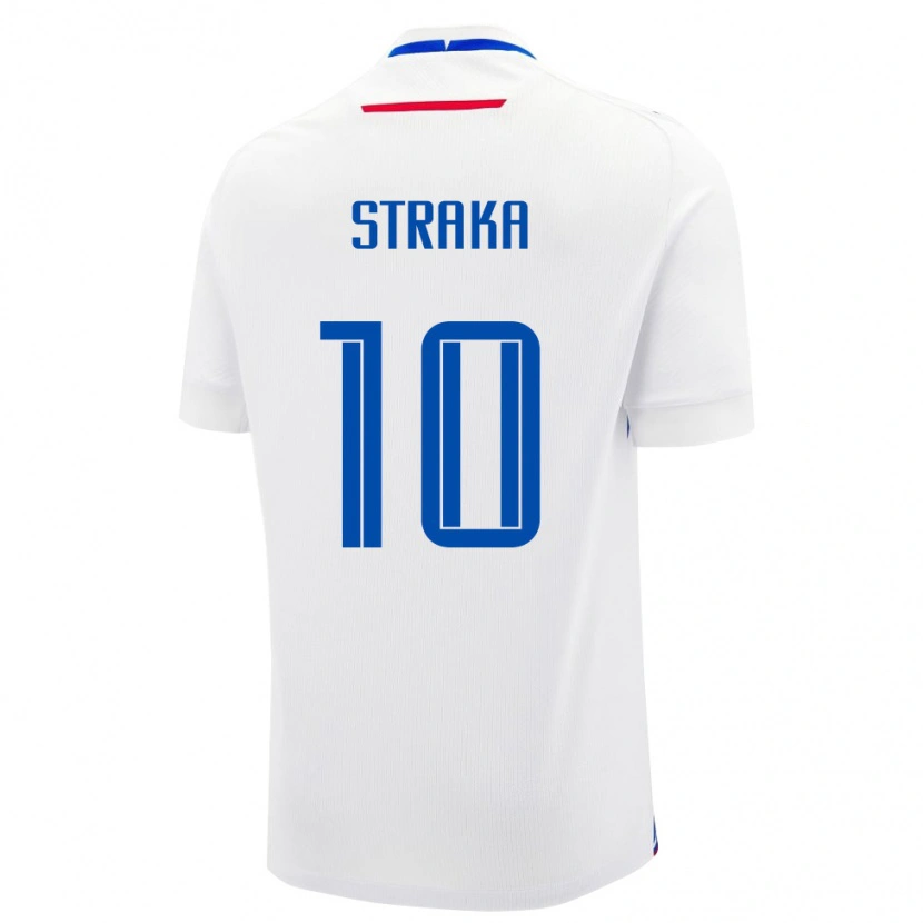 Danxen Mujer Camiseta Eslovaquia David Straka #10 Blanco 2ª Equipación 24-26 La Camisa México