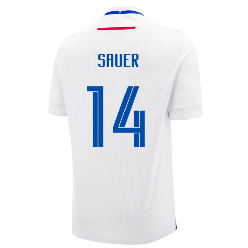 Danxen Mujer Camiseta Eslovaquia Mario Sauer #14 Blanco 2ª Equipación 24-26 La Camisa México