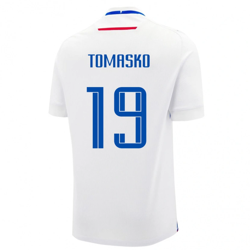 Danxen Mujer Camiseta Eslovaquia Matus Tomasko #19 Blanco 2ª Equipación 24-26 La Camisa México