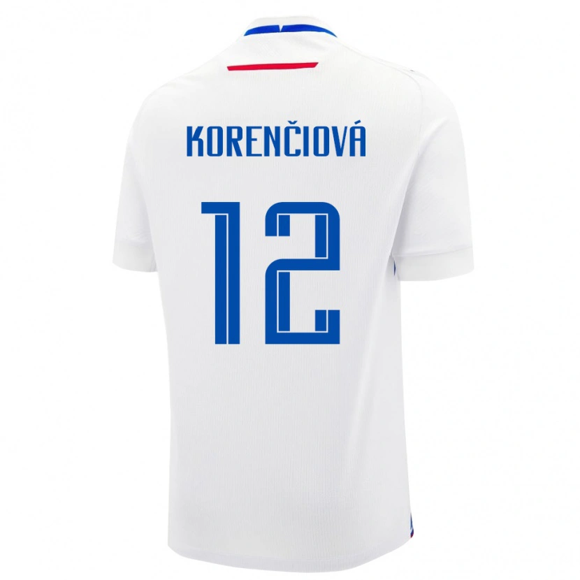 Danxen Mujer Camiseta Eslovaquia Mária Korenčiová #12 Blanco 2ª Equipación 24-26 La Camisa México