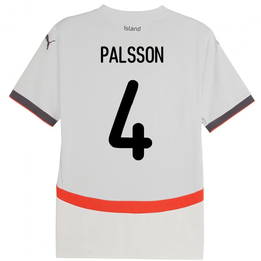 Danxen Mujer Camiseta Islandia Victor Pálsson #4 Blanco 2ª Equipación 24-26 La Camisa México