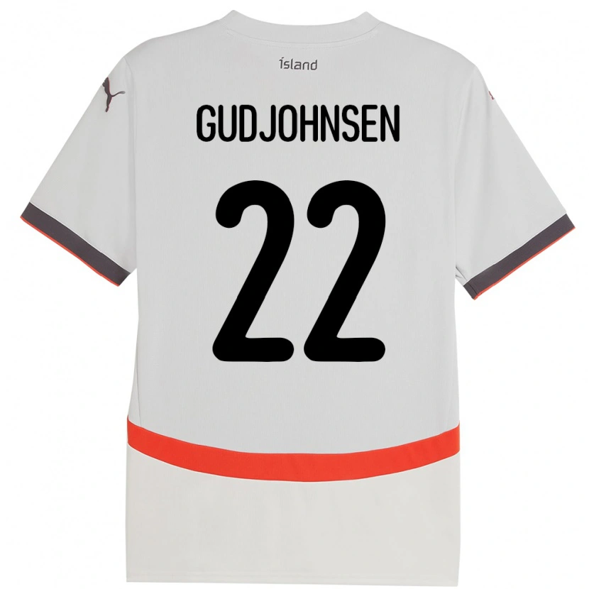 Danxen Mujer Camiseta Islandia Andri Gudjohnsen #22 Blanco 2ª Equipación 24-26 La Camisa México