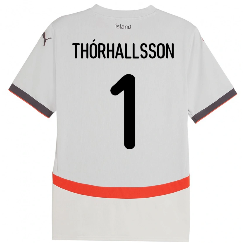 Danxen Mujer Camiseta Islandia Ívar Arnbro Thórhallsson #1 Blanco 2ª Equipación 24-26 La Camisa México