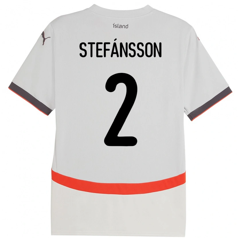 Danxen Mujer Camiseta Islandia Stefán Gísli Stefánsson #2 Blanco 2ª Equipación 24-26 La Camisa México