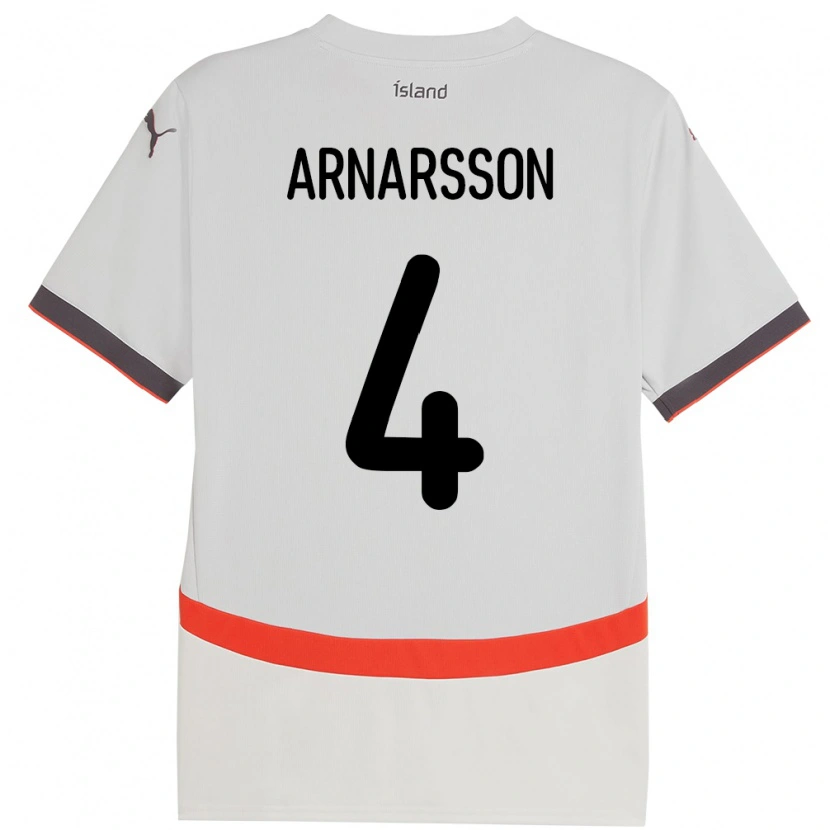Danxen Mujer Camiseta Islandia Ásbjörn Líndal Arnarsson #4 Blanco 2ª Equipación 24-26 La Camisa México