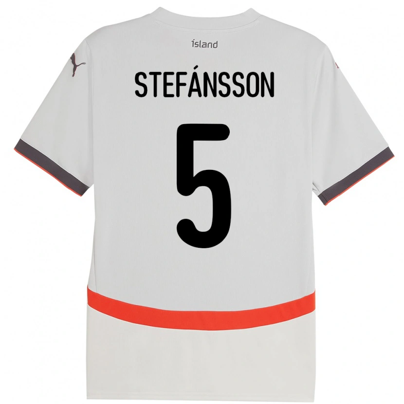 Danxen Mujer Camiseta Islandia Sölvi Stefánsson #5 Blanco 2ª Equipación 24-26 La Camisa México
