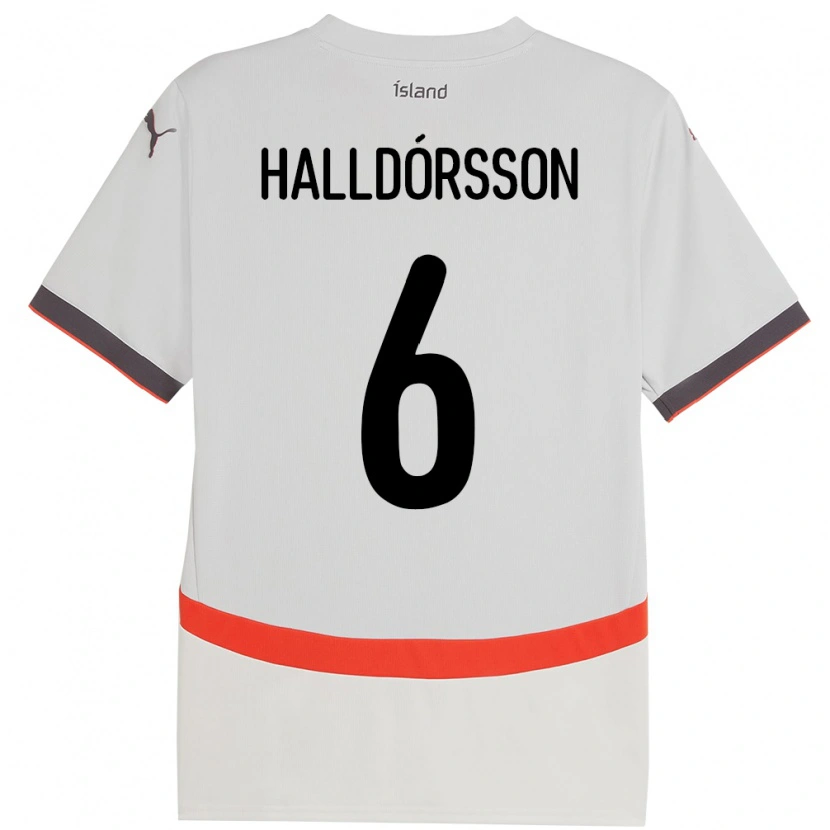 Danxen Mujer Camiseta Islandia Einar Freyr Halldórsson #6 Blanco 2ª Equipación 24-26 La Camisa México