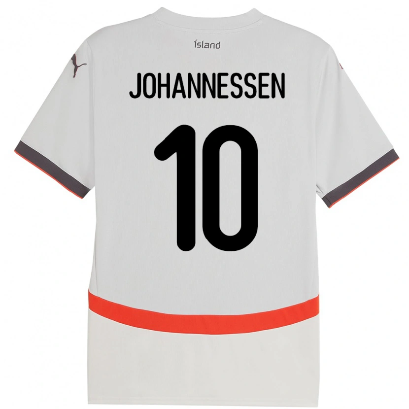 Danxen Mujer Camiseta Islandia Tómas Johannessen #10 Blanco 2ª Equipación 24-26 La Camisa México