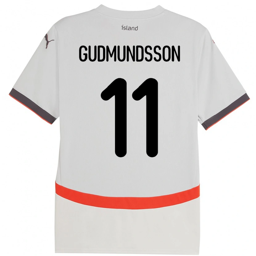 Danxen Mujer Camiseta Islandia Galdur Gudmundsson #11 Blanco 2ª Equipación 24-26 La Camisa México