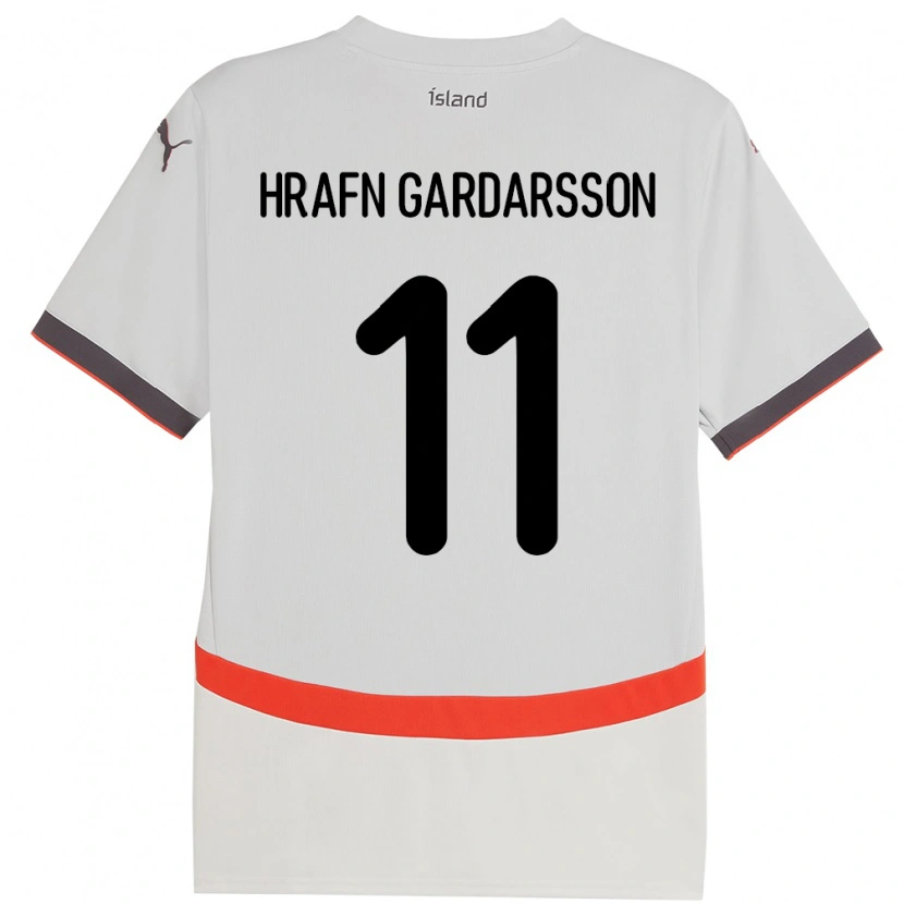 Danxen Mujer Camiseta Islandia Bjarki Hrafn Gardarsson #11 Blanco 2ª Equipación 24-26 La Camisa México
