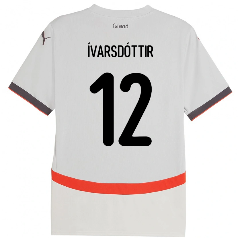 Danxen Mujer Camiseta Islandia Telma Ívarsdóttir #12 Blanco 2ª Equipación 24-26 La Camisa México