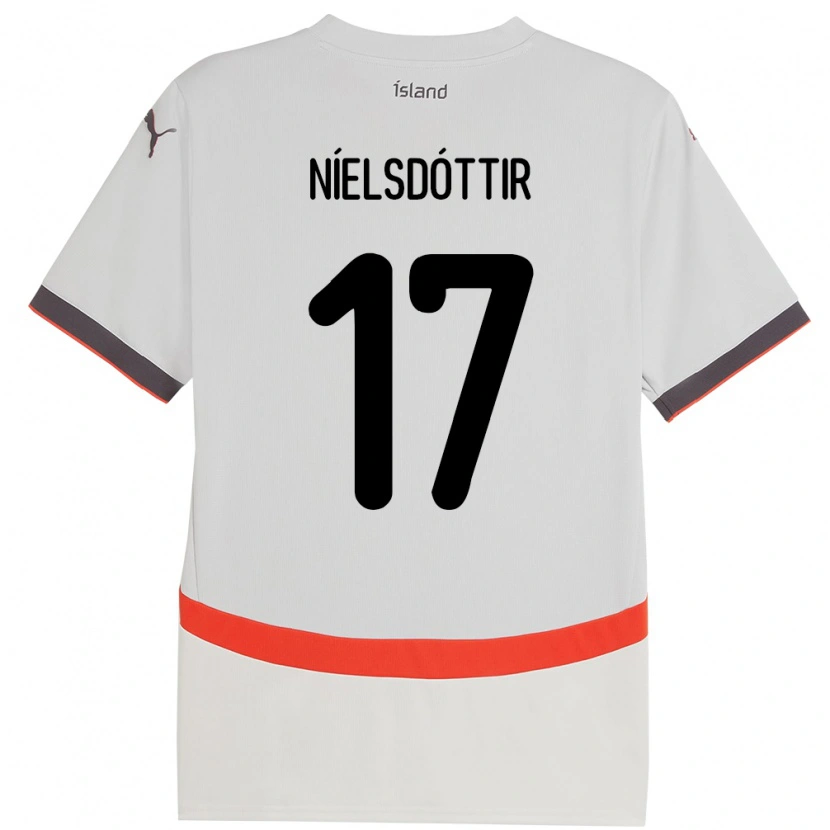 Danxen Mujer Camiseta Islandia Bryndís Arna Níelsdóttir #17 Blanco 2ª Equipación 24-26 La Camisa México