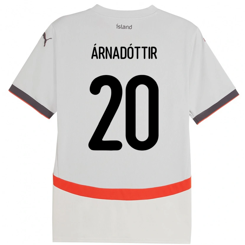 Danxen Mujer Camiseta Islandia Guðný Árnadóttir #20 Blanco 2ª Equipación 24-26 La Camisa México