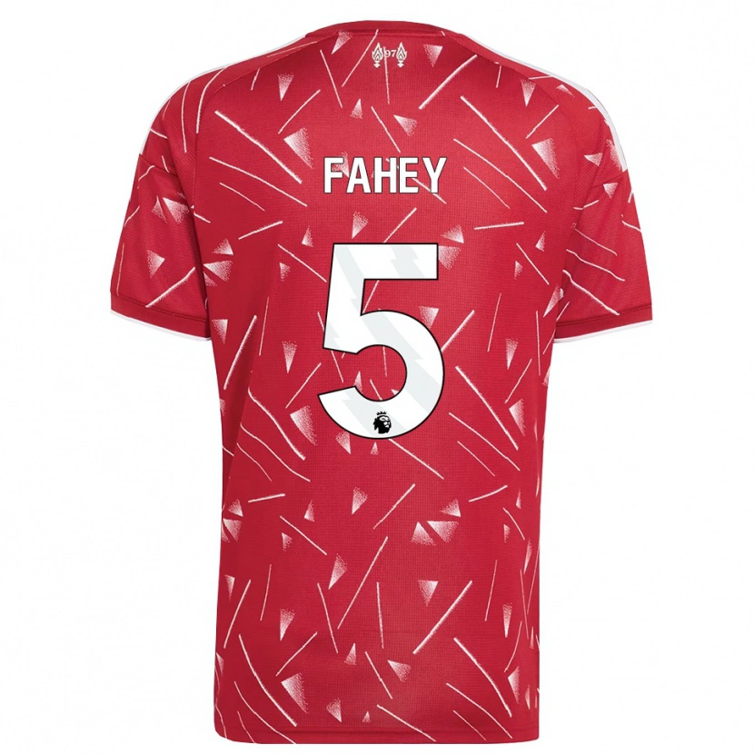 Danxen Mujer Camiseta Niamh Fahey #5 Blanco Rojo 1ª Equipación 2026/27 La Camisa México