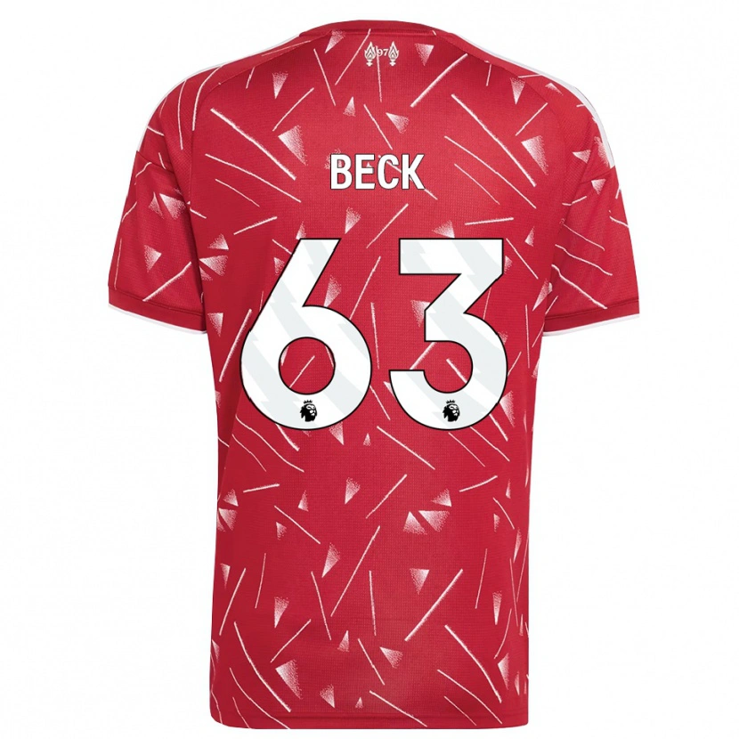 Danxen Mujer Camiseta Owen Beck #63 Blanco Rojo 1ª Equipación 2026/27 La Camisa México