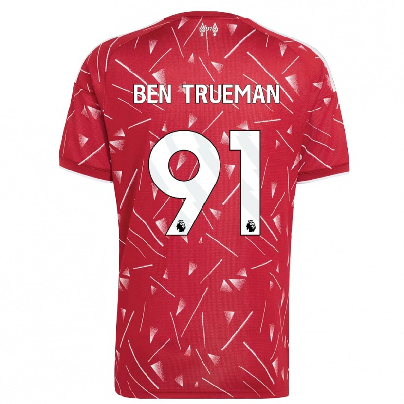 Danxen Mujer Camiseta Ben Trueman #91 Blanco Rojo 1ª Equipación 2026/27 La Camisa México