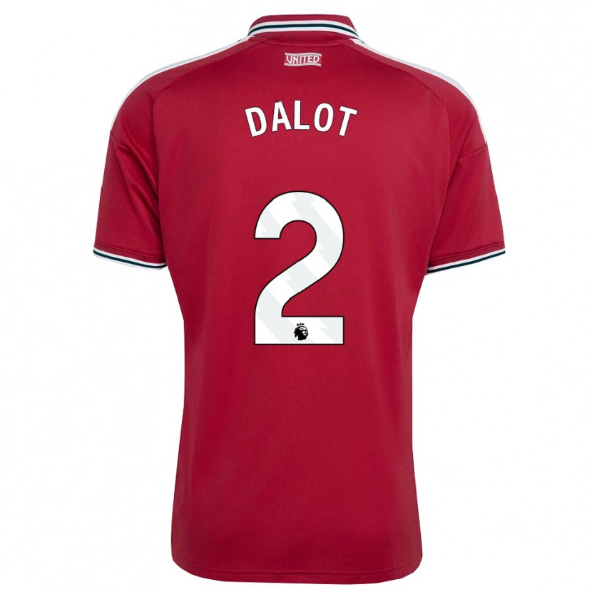 Danxen Mujer Camiseta Diogo Dalot #2 Rojo Amarillo Blanco 1ª Equipación 2026/27 La Camisa México