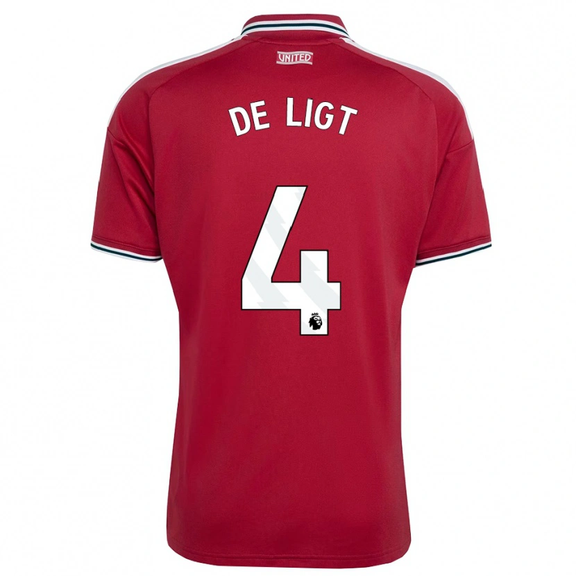 Danxen Mujer Camiseta Matthijs De Ligt #4 Rojo Amarillo Blanco 1ª Equipación 2026/27 La Camisa México