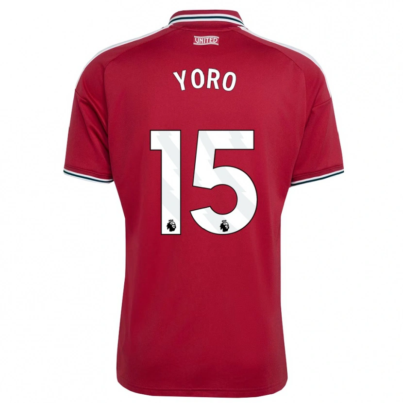 Danxen Mujer Camiseta Leny Yoro #15 Rojo Amarillo Blanco 1ª Equipación 2026/27 La Camisa México