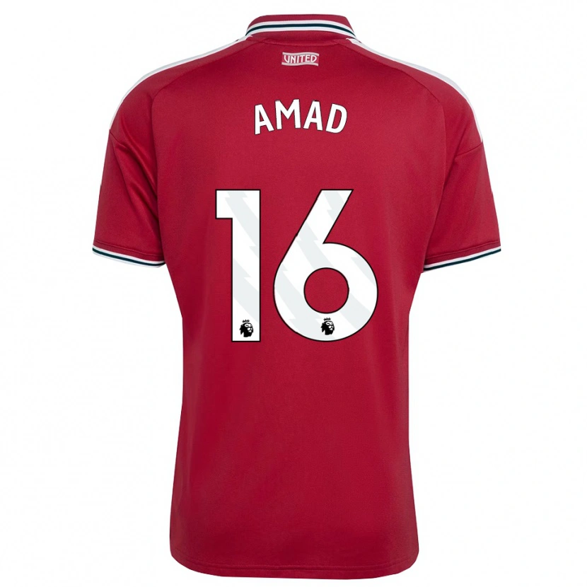 Danxen Mujer Camiseta Amad Diallo #16 Rojo Amarillo Blanco 1ª Equipación 2026/27 La Camisa México