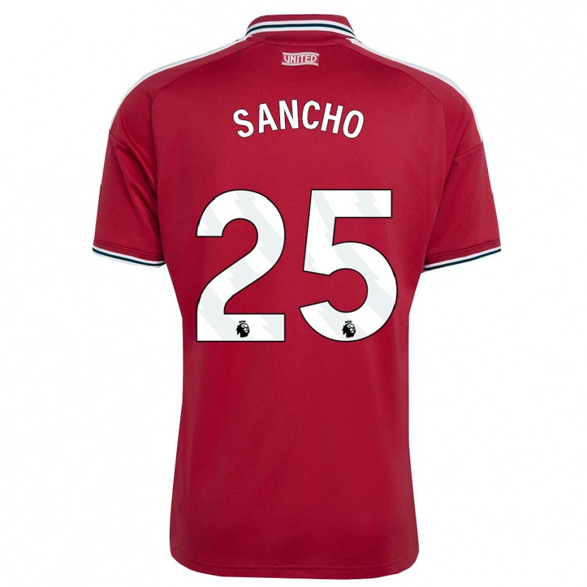 Danxen Mujer Camiseta Jadon Sancho #25 Rojo Amarillo Blanco 1ª Equipación 2026/27 La Camisa México
