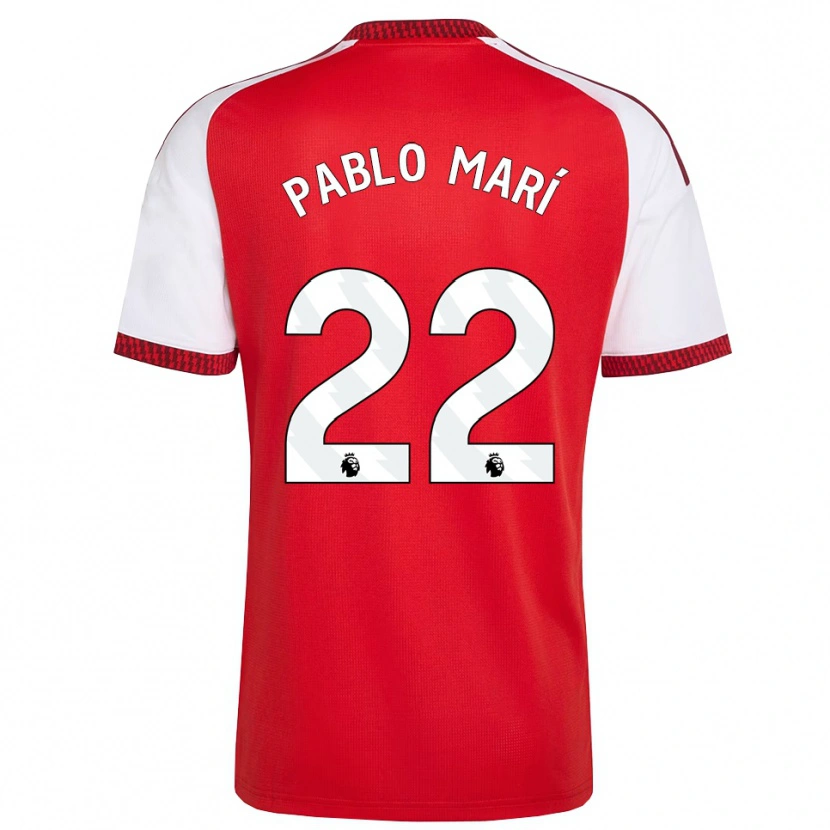 Danxen Mujer Camiseta Pablo Mari #22 Rojo Blanco Negro 1ª Equipación 2026/27 La Camisa México
