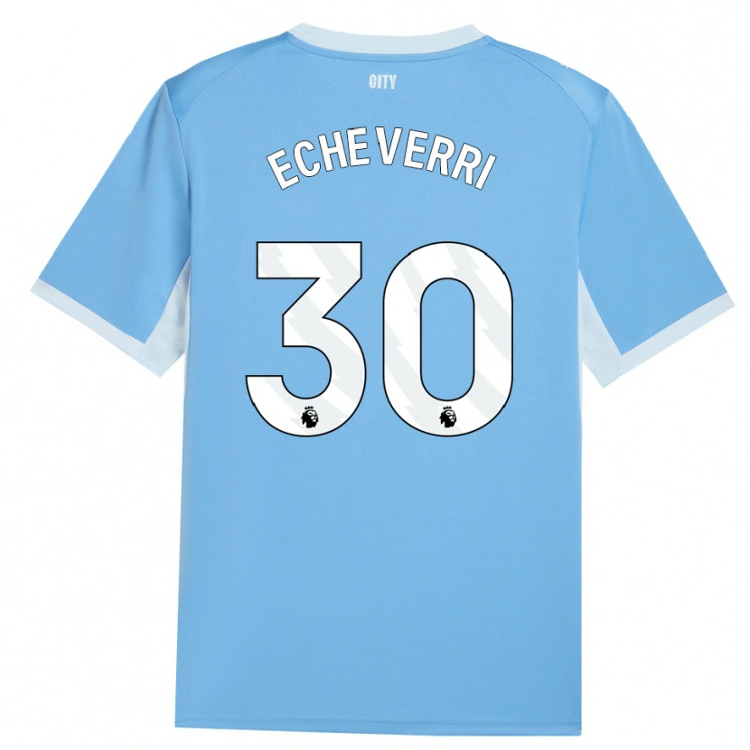 Danxen Mujer Camiseta Claudio Echeverri #30 Azulcieloclaro Blanco 1ª Equipación 2026/27 La Camisa México