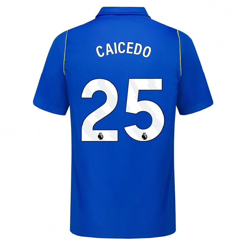 Danxen Mujer Camiseta Moisés Caicedo #25 Azul Amarillo 1ª Equipación 2026/27 La Camisa México