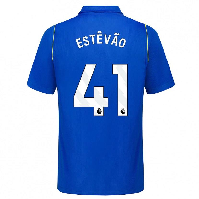 Danxen Mujer Camiseta Estêvão Willian Almeida De Oliveira Gonçalves #41 Azul Amarillo 1ª Equipación 2026/27 La Camisa México