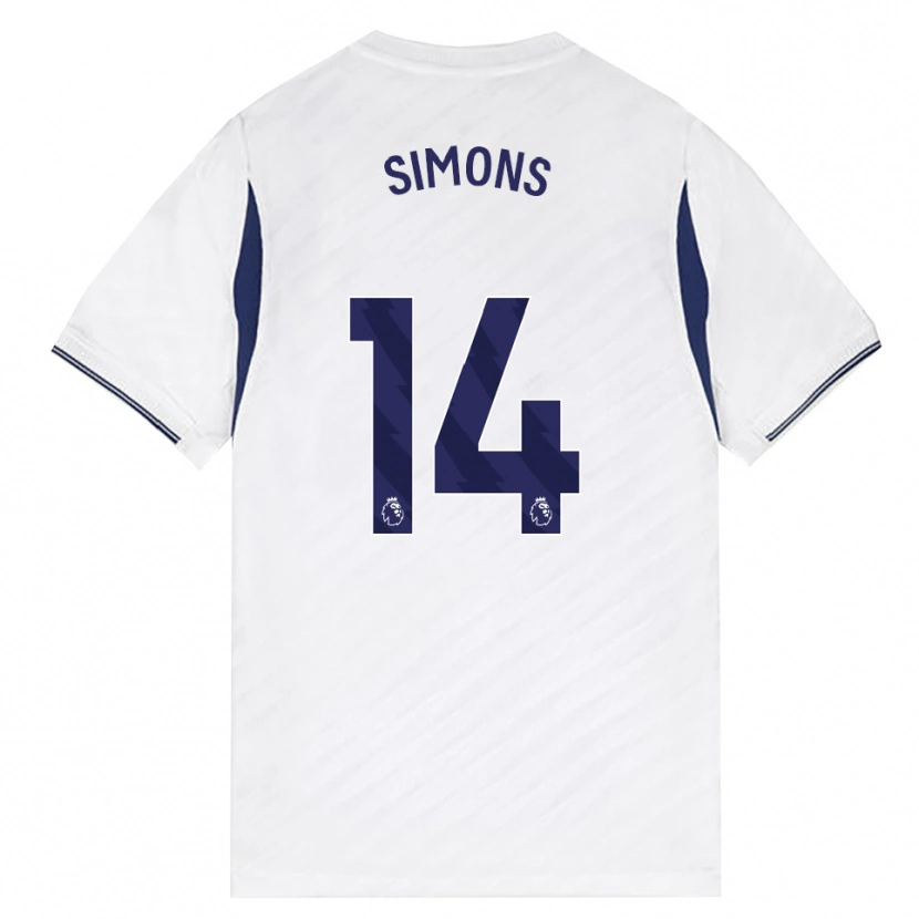 Danxen Mujer Camiseta Zach Simons #14 Blanco Rojo Púrpura 1ª Equipación 2026/27 La Camisa México