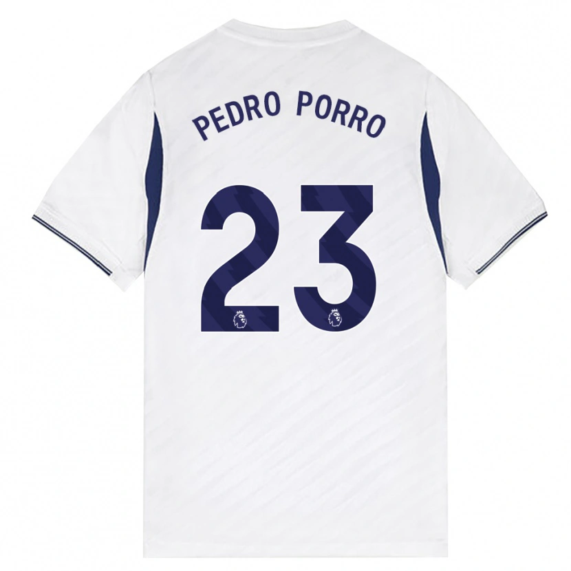 Danxen Mujer Camiseta Pedro Porro #23 Blanco Rojo Púrpura 1ª Equipación 2026/27 La Camisa México